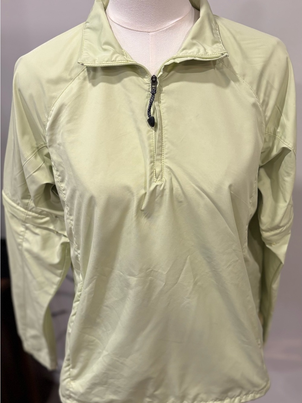 Nike Golf Convertible Sleeve Half Zip Windbreaker Jacket Light Lime Green Medium
